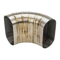 Proflow Pie Cut Welded Oval Tube Vertical 304 Stainless Steel 3.0 in. 90 deg PFESS-PCVW300-90