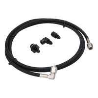 Proflow Pressure Gauge Installation Kit Stainless Braided Black GM For Holden Commodore LS Engines w/ 72 in. AN4 Hose PFESSH-3LS72