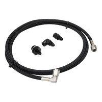 Proflow Pressure Gauge Installation Kit Stainless Braided Black GM For Holden Commodore LS Engines w/ 72 in. AN4 Hose