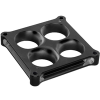 Proflow Carburettor Spacer Aluminium Black Anodised 1 in. Thick Tapered Combo 4500 Square Bore PFESSLW45001ALBK