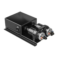 Proflow Fuel Surge Tank & Pump Kit Fabricated Aluminium Square Slim 2 x 044 Proflow Pump 80mm x 200mm x180mm 2.5L AN Fitting Kit Black Powder Coat PFE
