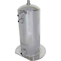 Proflow Fuel Surge Tank Aluminium, 254mm x 108mm Round 2.5L, AN Fitting Kit, Show Polished