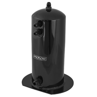 Proflow Fuel Surge Tank Aluminium 254mm x 108mm Round2.5L AN Fitting Kit Black Powder Coat PFEST3BK
