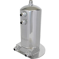 Proflow Fuel Surge Tank Fabricated Aluminium 254mm x 108mm round 2.5L AN Fitting Kit Show Polished PFEST4