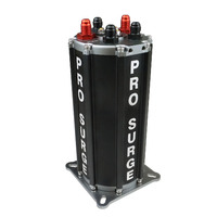 Proflow Pro-Surge Tank Fuel Pump System Aluminium Black with Dual 340 LPH Fuel Pumps Electric 1.5L Capacity PFEST40008
