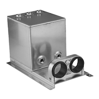 Proflow Fuel Surge Tank Fabricated Aluminium Square 044 Pump Mounts 200mm x 200mm x 180mm 5L AN Fitting Kit Polished PFEST6