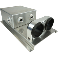 Proflow Fuel Surge Tank Fabricated Aluminium Square Slim 044 Pump Mounts 80mm x 200mm x 180mm 2.5L AN Fitting Kit Polished PFEST7