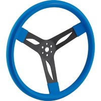 Proflow Steel Steering Wheels 15 Inch 2.75 Inch Dish Rubber Cuchion Black/Blue PFESTW-15-BL