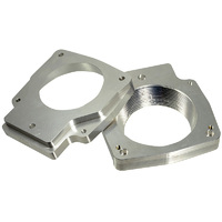 Proflow Throttle Body Adapter Billet Aluminium Natural 102mm Bore Size LS For Chev For Holden Commodore 3-Bolt Intake to 4-Bolt Throttle Body PFETBLSA