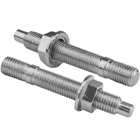 Proflow Turbocharger Studs, Hex Nuts, M10x1.25 x 70mm, Stainless Steel, Natural, Set 4