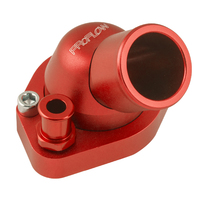 Proflow Water Neck Billet Aluminium Swivel Red Anodised 45 Degree SB For Ford 289-351W PFETH-804R