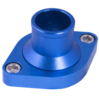 Proflow Water Neck, Billet Aluminium, Blue Anodised, Straight Up SB & BB Chev