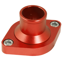 Proflow Water Neck, Billet Aluminium, Red Anodised, Straight Up SB & BB Chev