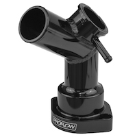 Proflow Water Neck, Billet Aluminium, Black Anodised, 45 Degree, Swivel, For Mazda Series 4, Billet Cap Neck