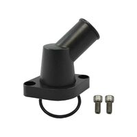 Proflow Aluminium Water Neck For Chevy 45 Degree O'Ring Style Black Aluminum PFETH-R8455BK