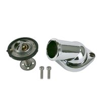 Proflow Aluminium Water Neck & Thermostat kit LS For Chev For Holden 45 degree Swivel Chrome  PFETH-R8937KT