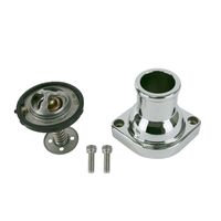 Proflow Aluminium Water Neck & Thermostat kit LS For Chev For Holden Straight -up Chrome  PFETH-R8938KT