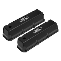Proflow Valve Covers Tall Cast Aluminium Black For Ford Logo Big Block For Ford Pair PFEVC-310