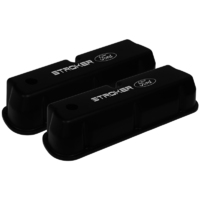 Proflow Valve Covers Tall Cast Aluminium Black Stroker Ford Logo Small Block For Ford 289 351W Pair PFEVC-410-ST