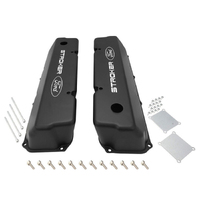 Proflow Valve Covers Tall Cast Aluminium Black Stroker Ford Logo Small Block Ford 302 351C Pair PFEVC-510-ST