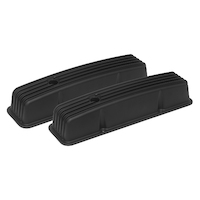 Proflow Valve Covers, Aluminium, Black, Tall, Finned, SB For Chevrolet, Pair