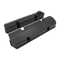 Proflow Valve Covers Fabricated Aluminium Black Stroker Logo Billet Base For for Holden V8 Late VN-VT 304/308 Pair PFEVC-911BK-ST
