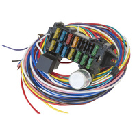 Proflow Wiring Harness 12-Circuit Dash Ignition Fuse Block Spade Fuse Universal Kit PFEWH12