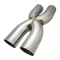 Proflow Exhaust X Pipe, Universal, 304 Stainless Steel, Polished, 4.0in. Inlet/Outlet, 18in. 