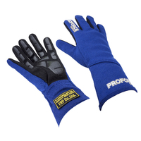 Proforce Safety Driving Gloves Pro 1 Racing Double Layer Nomex Blue FIA Medium Pair