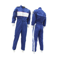 Proforce Safety Driving Suit One-Piece Single Layer Pyrovatex Medium Blue/White Strip
