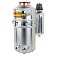 Peterson Drag Dry Sump Oil Tank With Catch Can 1.5 Gal (5.70 L) 16" H X 7" O.D, Dual Return, (2) -12 AN Male Breathers