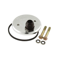 Peterson Oil Filter Block Off Plate Suit Bow-Tie SB Chev, -12 AN Male Fitting With Mounting Bolts