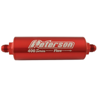 Peterson 400 Series Inline Fuel/Oil Filter -10 AN Male, 60 Micron Filter With Bypass