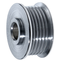 Powermaster Replacement Alternator Pulley Chrome Serpentine, 6 groove 54mm O.D.