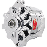 Powermaster Chrome Smooth Look Alternator 100 Amps GM Style Single V-Pulley 