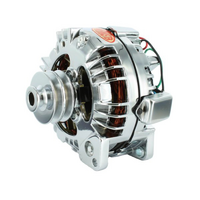 Powermaster Street Alternator Chrysler 95 Amp 2 groove Pulley Single Wire Chrome