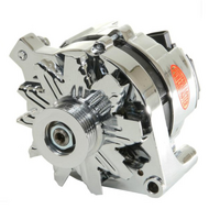 Powermaster Street Alternator for Ford 2G style 80 Amps Serpentine Pulley Chrome