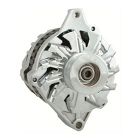 Powermaster Street Alternator Chev CS130 Style 105 Amp Serpentine Pulley Chrome