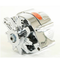 Powermaster Chrome Smooth for Ford Alternator 140AMP 1 Wire Internal Single V Groove