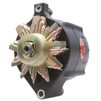 Powermaster Black Smooth Finish for Ford Alternator 100 Amps Single Groove V Pulley 