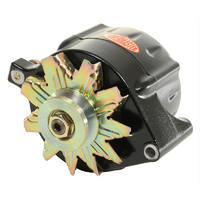 Powermaster Black Smooth for Ford Alternator 140 AMP 1 Wire Internal Reg V Groove