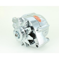 Powermaster Polished Smooth for Ford Alternator 140 AMP 1 Wire Internal Reg Single V Groove