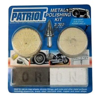 Patriot Metal Polishing Kit Suits Aluminium Brass Steel Stainless, Copper & Most Alloys PPK250C