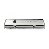 Proform Stamped Valve Covers Short Style with Baffle Chrome Small Block Chev