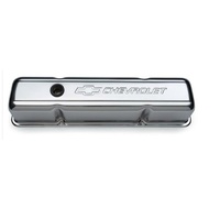 Proform Stamped Valve Covers Tall Style with Baffle Chrome Small Block Chev