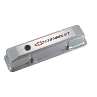 Proform Die Cast Valve Covers Tall Style with Baffle Polished Small Block Chev