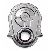 Proform Stamped Steel Timing Cover Chrome with Bowtie Logo Big Block Chev