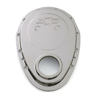Proform Die Cast Timing Cover Chrome with Bowtie Logo Small Block Chev PR141-218