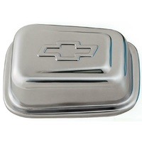 Proform Valve Cover Breather Rectangle Push-In Style Chrome with Bowtie Emblem