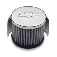 Proform Valve Cover Push-In Breather Chrome With Bowtie Emblem & Shield